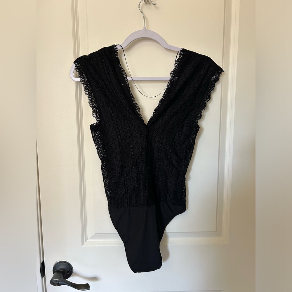 Zara Black Lace Bodysuit Size M - Picture 5 of 9